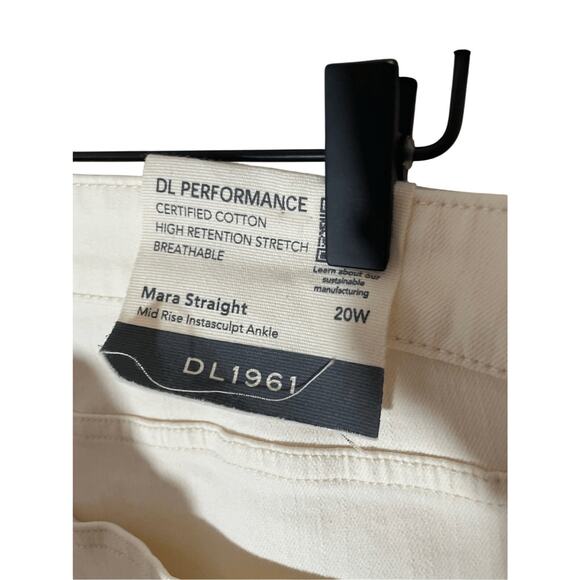 NWT DL1961 Mara Straight Mid Rise Instasculpt Ankle Vanilla 20 Western Ranch - Picture 9 of 9